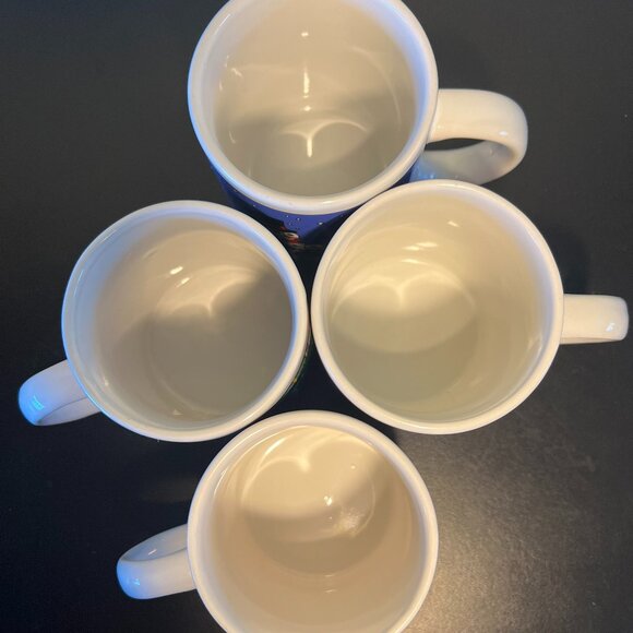 Lot of 4 SNOWMEN Winter Holidays Colorful Stoneware  Mugs ~ Let it Snow! - Picture 10 of 12